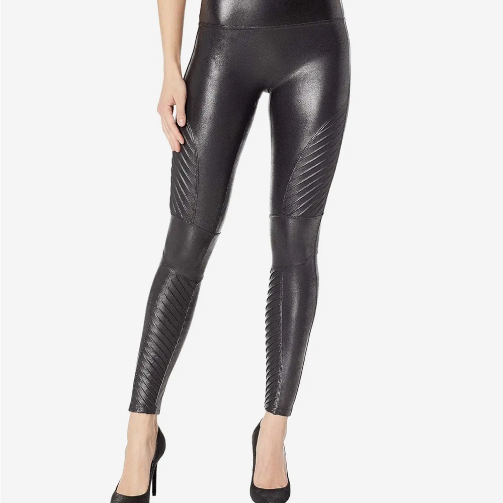 SPANX Faux Leather Moto Leggings